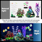 Halloscume 5 piece fluorescent marine landscape decorations showing product dimensions