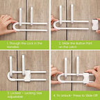 Childproof cabinet lock mechanism detail