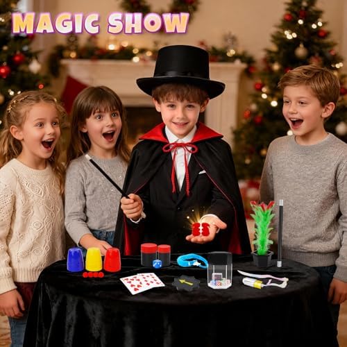 Magic Kit, Magic Tricks for Kids, Magic Set Includes Magic Wand Magician Costume, Pretend Play with Instruction for Kid Beginners, Christmas Halloween Birthday Gift Toys for Boys Girls Age 6-12 - Image 4