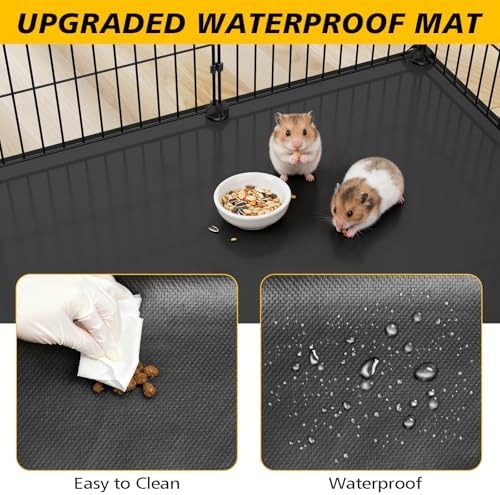 XiaZ Small Animal Playpen 26 Panels, Guinea Pig Cages with Waterproof Mat 47.2" x 23.6" x 23.6",Puppy Play Pen for Chicken,Pet Fence for Rabbit,Bunny,Ferrets,Hamsters,Hedgehogs Indoor - Image 3