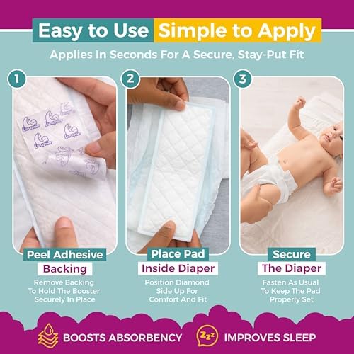 Side by side comparison of Lunapuer booster pad and standard diaper
