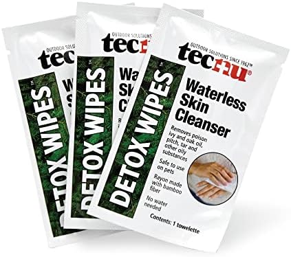 Tecnu individual poison ivy removal wipes packaging layout for hiking