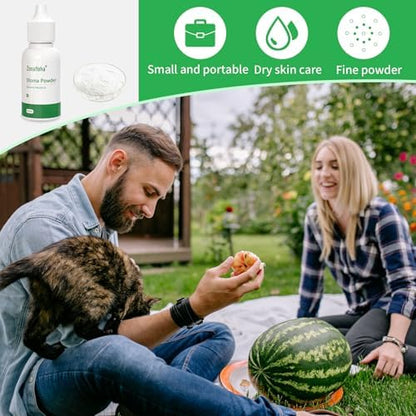 Side view of ZnnaYoha medical grade stoma powder bottle for ostomy care