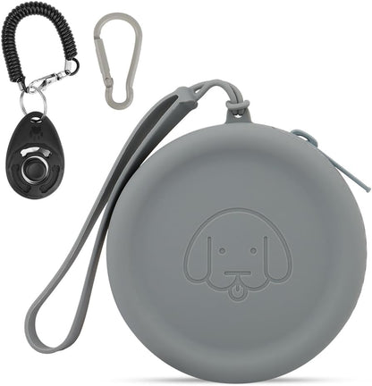 WALLFID Silicone Dog Treat Pouch Small Bag,with Pet Training Clicker,Walking Bag for Dog and Cat, Pocket Size, Easy to Clean, Odorless, Zipper Design,Moisture-Proof,Travel Walking Bag.(Sky Blue) - Image 10