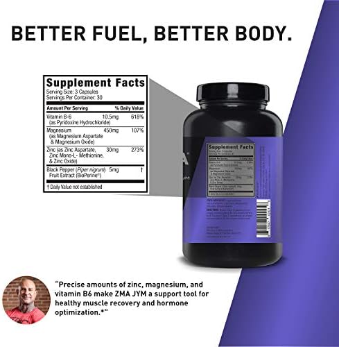 JYM ZMA nighttime recovery supplement nutritional facts and ingredient list label