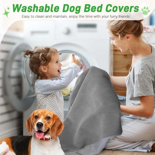 Machine washable premium dog crate mattress protector being removed easily