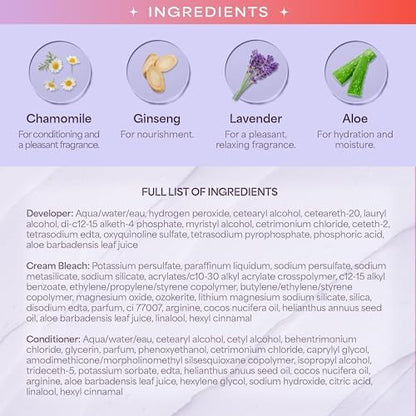 Instruction booklet and protective application gloves included inside the Hally clean bleach kit