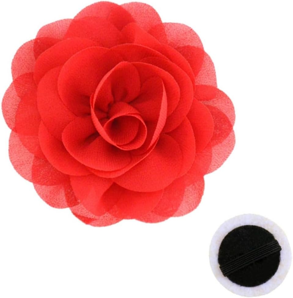 Close up of colorful chiffon flower pet collar grooming accessory