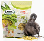 Exotic Nutrition green pea flakes side profile of three ounce pouch