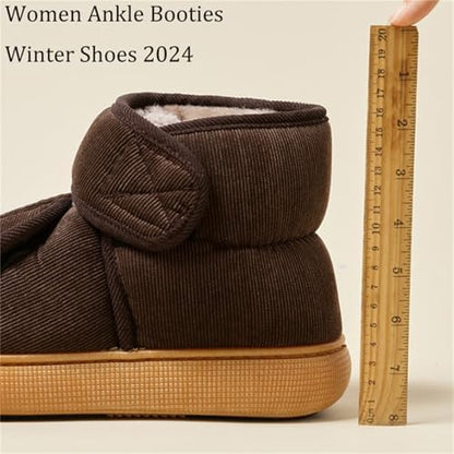 Extra deep toe box design on orthopedic footwear for women.