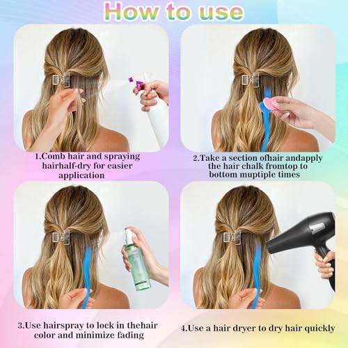 Washable hair dye kit packaging and contents