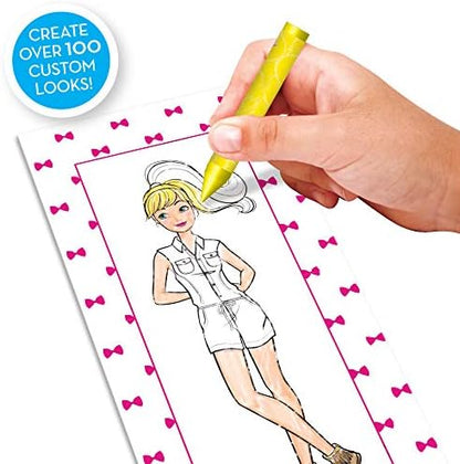 Close up look at the rub to reveal design plates and crayon holder included in the creative toy set.