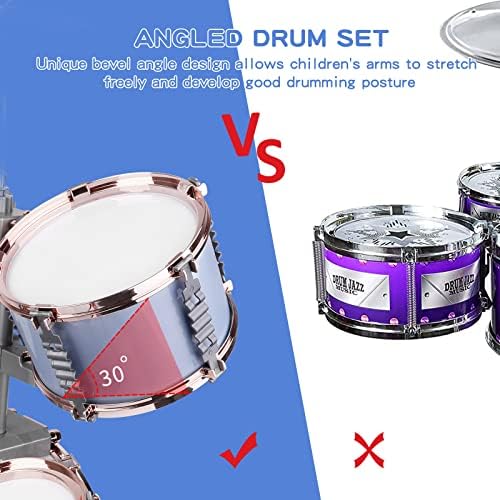 M SANMERSEN beginner rock drum set package details highlighting tool free assembly