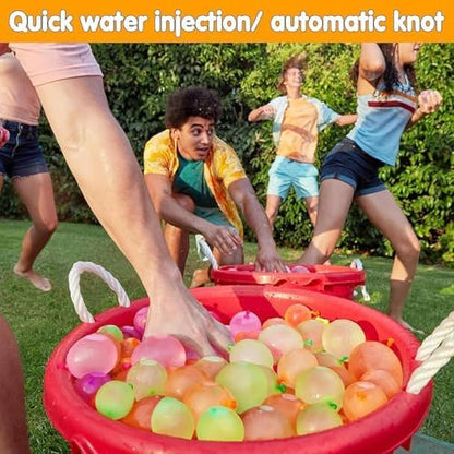 Close up view of the universal tap adapter mechanism on the Tom Uncle outdoor water balloons pack