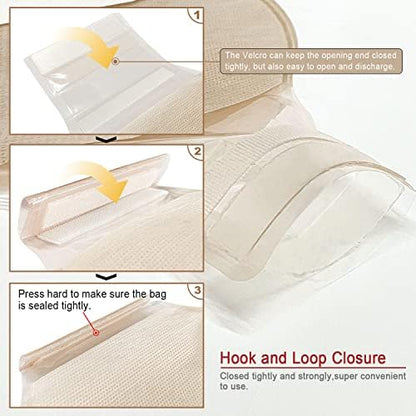 Full twenty one piece ostomy supply set contents including pouches and clamps