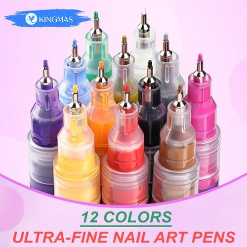 Artist using Kingmas nail polish markers on fingernails