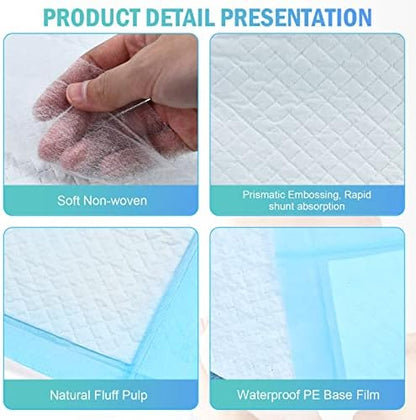Timoo 100 PCS Disposable Changing Pad Leak-Proof Underpad Bed Table Protector Mat, Soft Non-Woven Fabric, 17 Inches x 13 Inches - Image 3