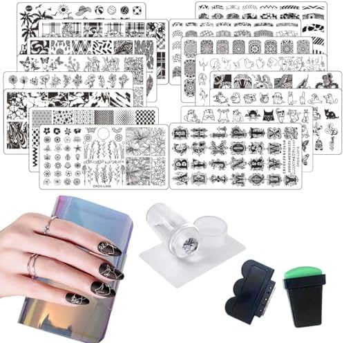 VNC 21 piece nail stamping kit with 16 stainless steel plates