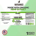 Natganics 1000mg hemp oil dropper bottle label details