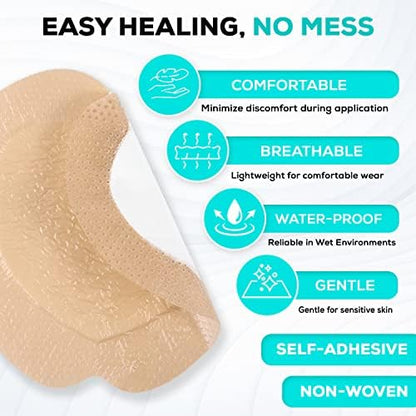 MedVance absorbent sacral foam dressing back view illustrating the sterile protective backing