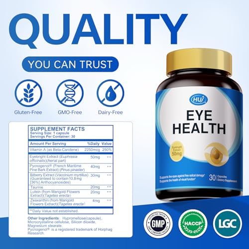 Authentic USA sourced HUJ eye health supplement product display