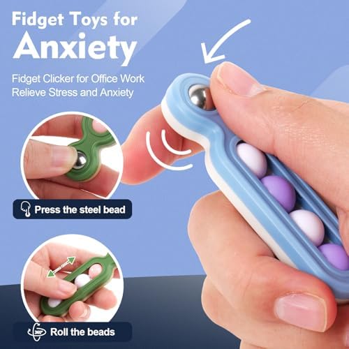 Top angle view of the metal bead clicking mechanism on the SMALL FISH ADHD tool