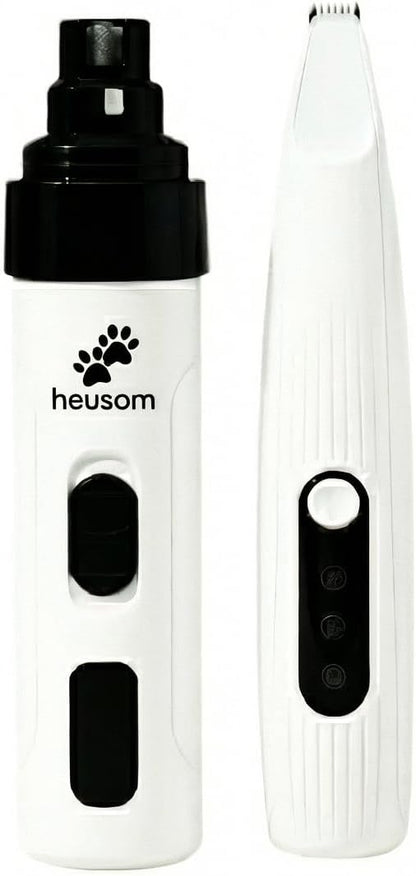 KACHEEG Heusom Silent Groom Pro pet nail grinder front view white finish premium electric dog claw trimmer