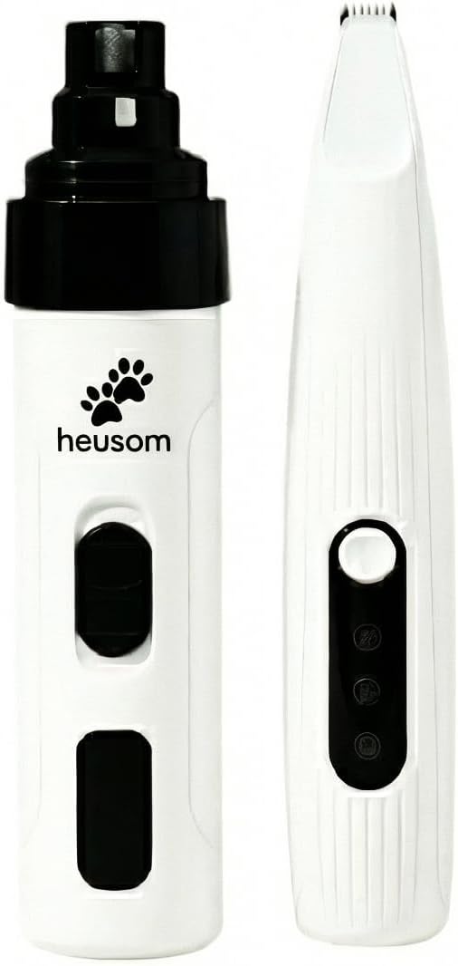 KACHEEG Heusom Silent Groom Pro pet nail grinder front view white finish premium electric dog claw trimmer