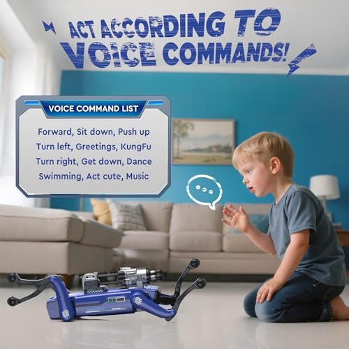Close up of Tueesn Smart Robot Dog LED eyes and design