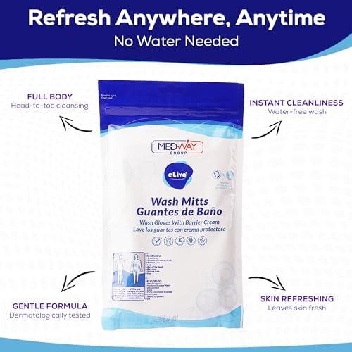 MedVance rinse free microwaveable adult bed bath skin cleansing cloths being prepared for waterless patient bathing.