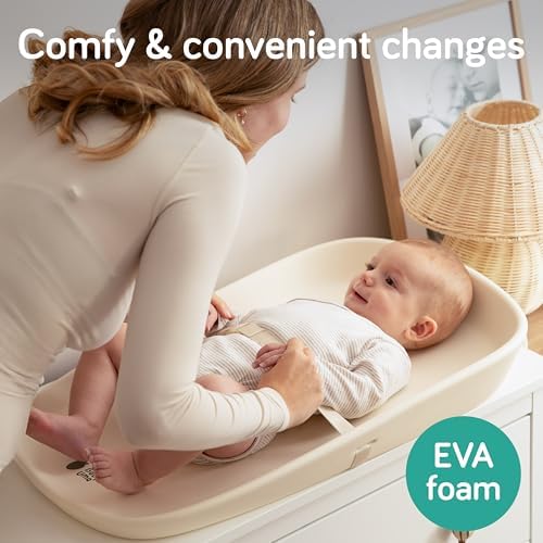 Baby Uma waterproof changing mat on dresser