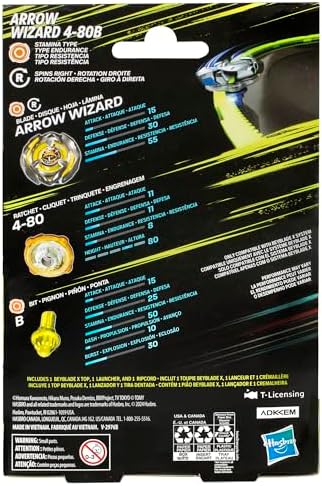 Beyblade X Arrow Wizard 4-80B Starter Pack Set with Stamina Type Right-Spinning Top and Launcher; Battling Top Toys for 8 Year Old Boys and Girls - Image 6