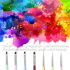 7PCS Nail Art Brushes, Nail Design Painting Brush Set with Nail Polish Brush, Nail Liner Brush, Nail Extension Gel Brush, Builder Nail Gel Brush, and Multi-Size Dotting Pens for DIY Nail Art - Image 2