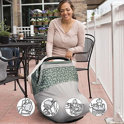 Boppy 4 and More Multi-Use Cover used as nursing scarf