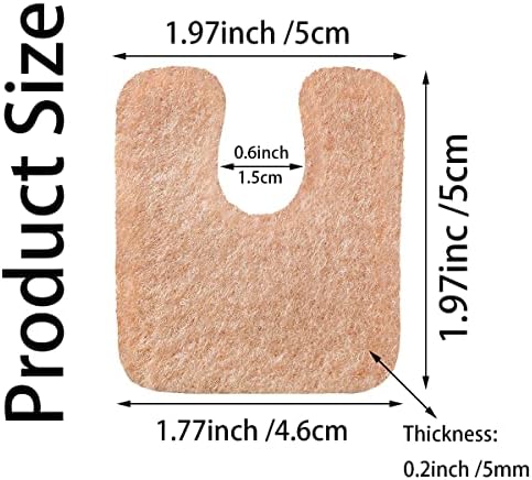 Self-adhesive horseshoe shaped metatarsal cushions for callus protection.