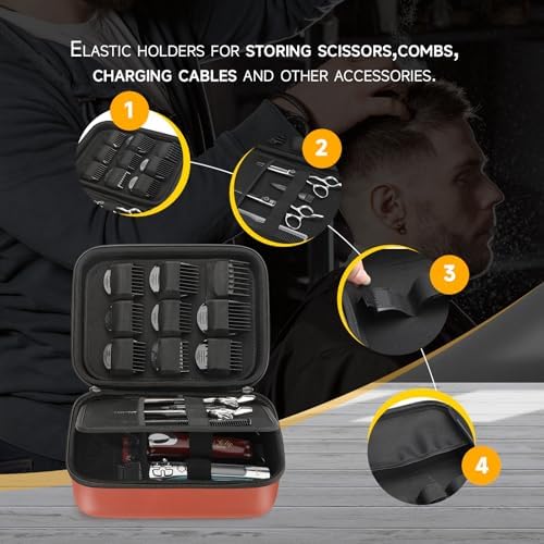 MOSLA barber supplies travel case showing durable handle and dual zipper closure system