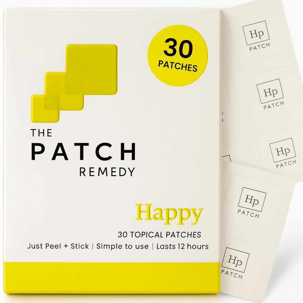 The Patch Remedy Happy Patch front packaging 30 count mood support stickers