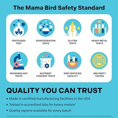 Top view of Best Nest Wellness Mama Bird prenatal vitamin bottle