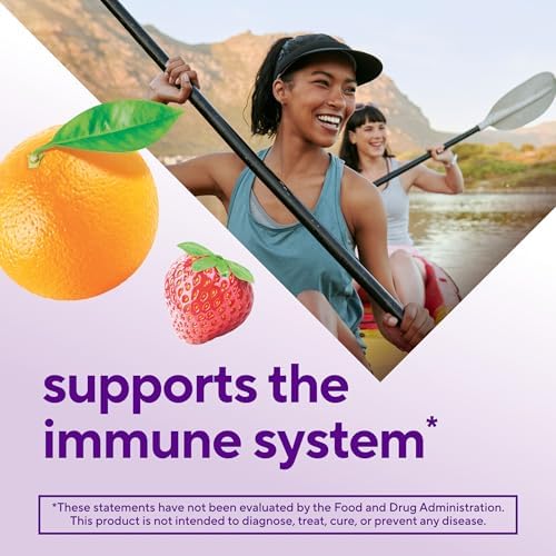 Supplement facts panel on the back of Vitafusion Power Zinc and Vitamin C bottle
