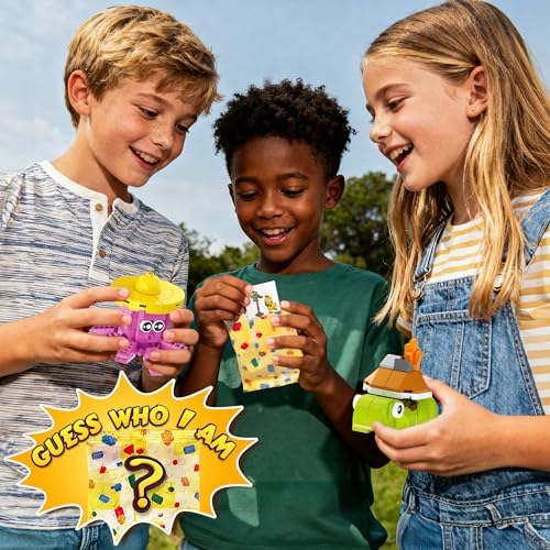 Individual mystery packaging display showing step by step instruction manuals for children.