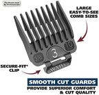 Durable hard storage case opened with the complete corded grooming set organized inside