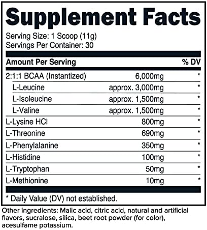 Primaforce EAA powder serving size and nutrition label details