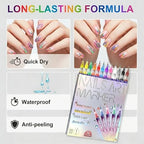 Close up of 0.5mm fine tip nail art pens showing precise application