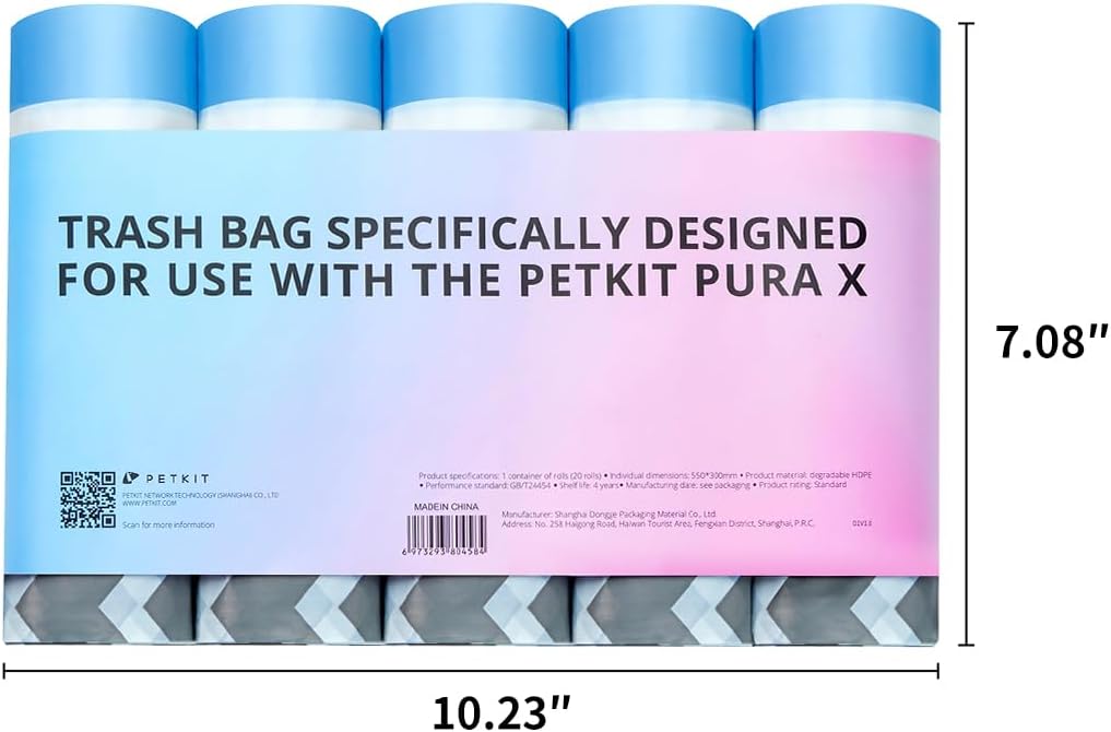PETKIT PuraX PuraMax Replaced Waste Bags-5 Rolls, Portable Cat Litter Waste Receptacles Bags for Self-Cleaning Cat Litter Box - Image 9