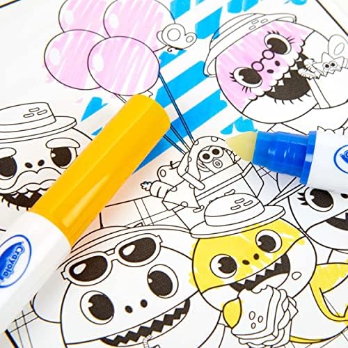 Compact travel coloring book with built in marker storage compartment for kids