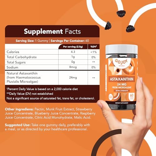 Gojoy Naturals antioxidant supplement bottle side profile showing dietary attributes