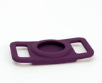 Custom engraved silicone slide on pet identity plate showing five lines of text