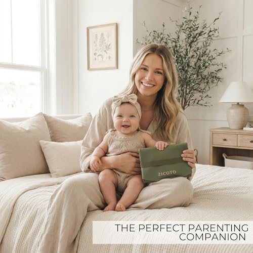 Folded Zicoto portable changing pad inside a diaper bag
