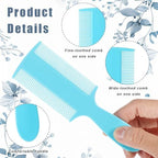 Six colorful dandruff removal combs arranged to show variety and pack size.