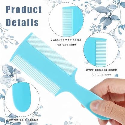 Six colorful dandruff removal combs arranged to show variety and pack size.